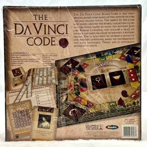The DaVinci Code Board Game RoseArt No 31603 Brand New Sealed - Picture 2 of 6